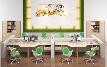 Комплект офисной мебели SIMPLE с эргономичными столами и тумбами в Чите - предосмотр 6